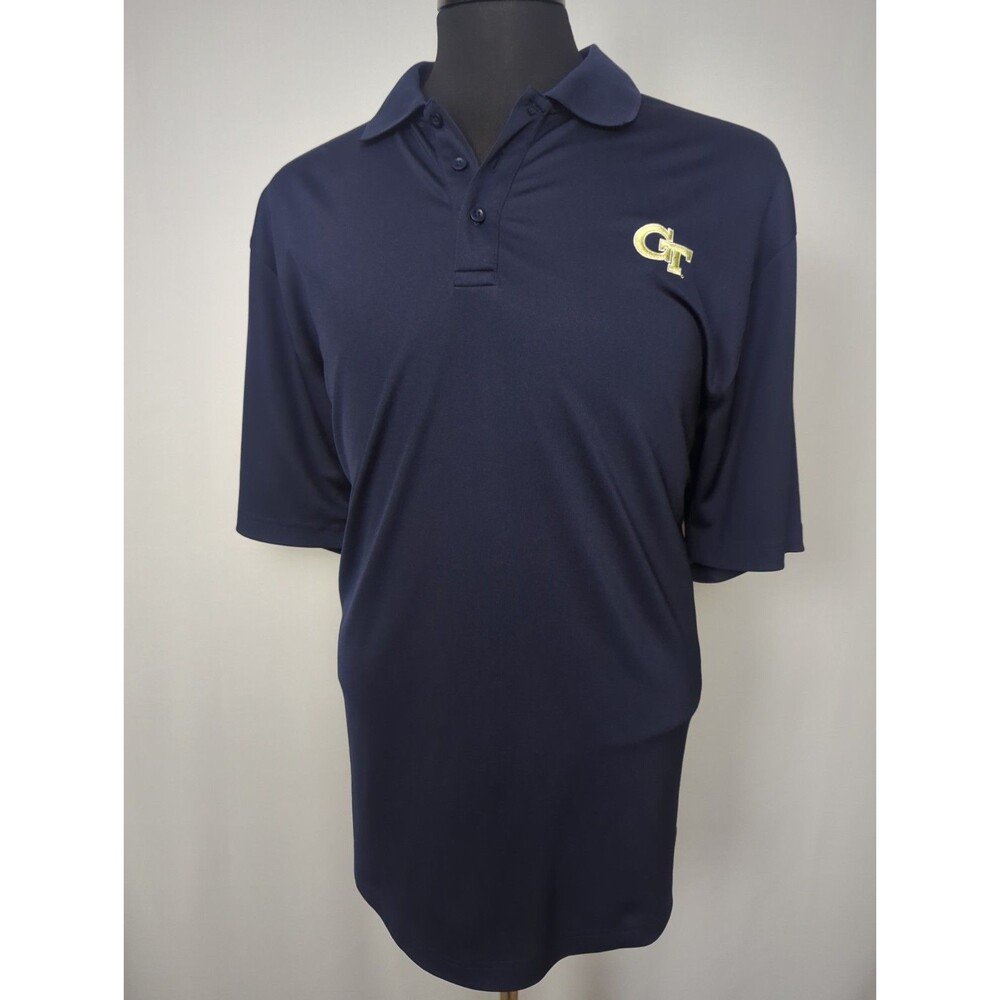 Georgia Tech GT Logo Under Armour Navy Blue Polo Men's Size 2XL Performance Golf